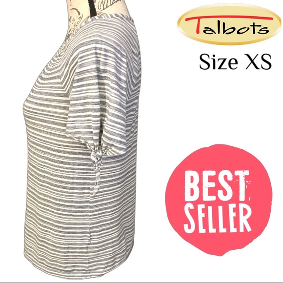 Size X Small blue and white shirt by TALBOTS - Picture 3 of 6